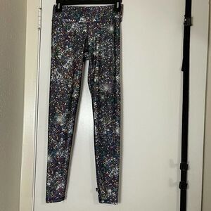 Terez Leggings Confetti Dotted Multicolor Workout Yoga Size Small